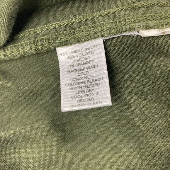 Lou & Grey Forest Green Garment Dye Softstretch Linen Ankle Pants S - Picture 5 of 8